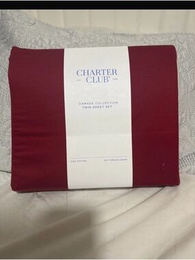 Charter Club Twin Sheet Set in Burgundy